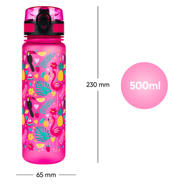 BAAGL Tritanová fľaša na nápoje Plameniaky, 500 ml