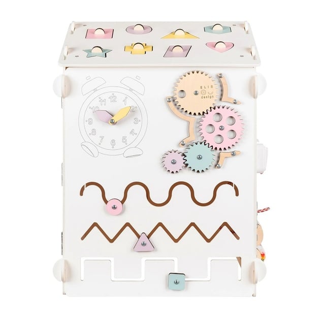 BusyKids Activity board Domeček pastelově bílý