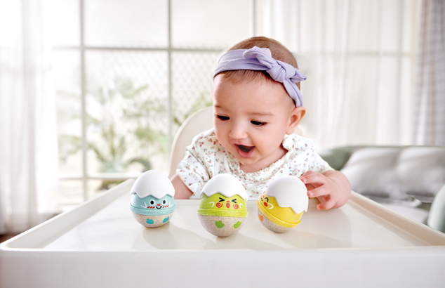 Happy Hatchlings – Set di sonagli a dondolo, 3 pezzi
