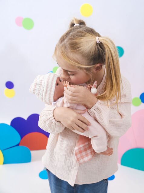 Llorens 63812 NEW BORN - muñeca bebé realista con sonidos y cuerpo de tela suave
