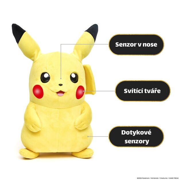 Pokémon Real FX Peluche Interattivo, 40 cm - Pikachu