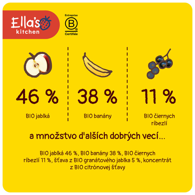 Ella's Kitchen BIO PURPLE ONE ovocné pyré s čiernymi ríbezľami (90 g)