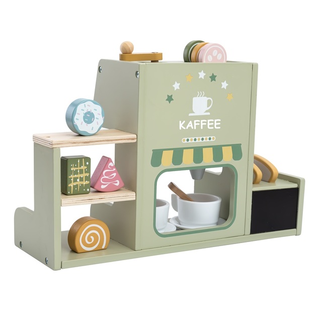 2Kids Toys Mașină de cafea din lemn cu prăjitor de pâine