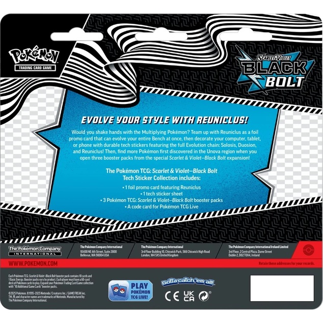 Pokémon TCG: SV10.5 Black Bolt - Tech Sticker Sammlung