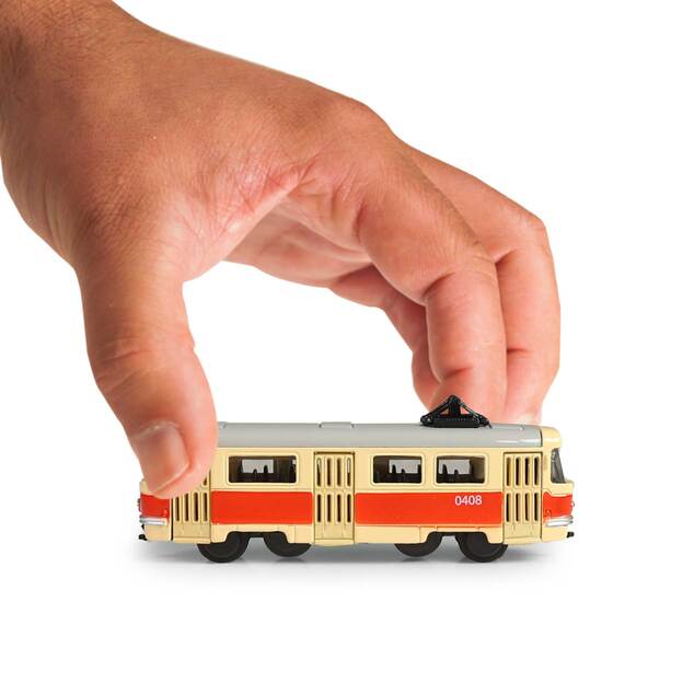 Kovová retro električka mini 8,5 cm