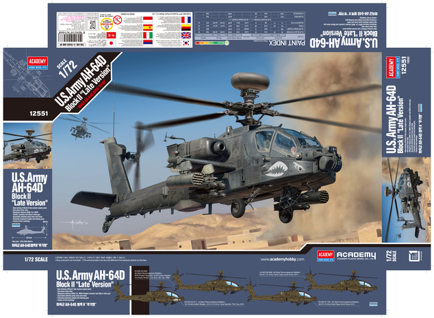 Modellbau Helikopter 12551 - USArmy AH-64D Block II "Late Version" (1:72)