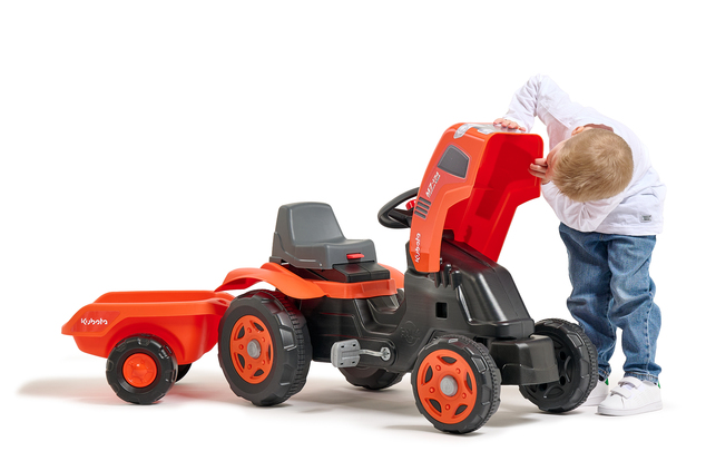Falk Tractor de pedales Kubota con remolque