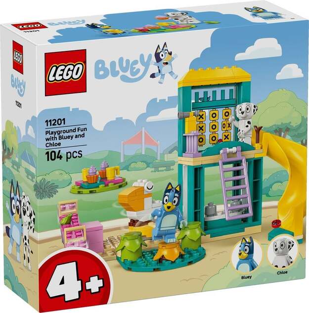 LEGO®Bluey 11201 Bluey, Chloe i zabava na igralištu