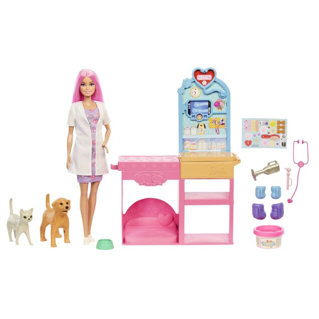 Mattel Barbie veterinaria e set di gioco, JFX93