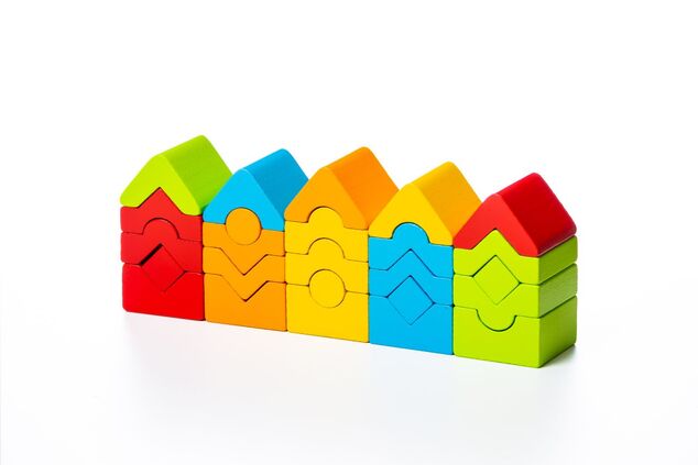CUBIKA 15016 Set mit 5 Türmen LD-13 - Holzpuzzle 25 Teile