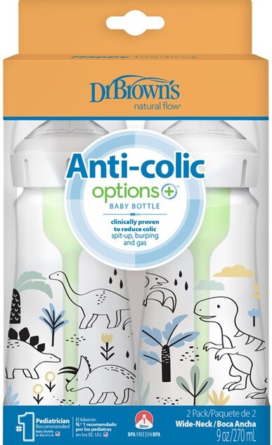 Dr.Browns fľaša Wide Neck Dino 2x270ml