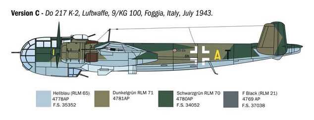 Model Kit letadlo 1488 - Do 217K with Fritz X (1:72)