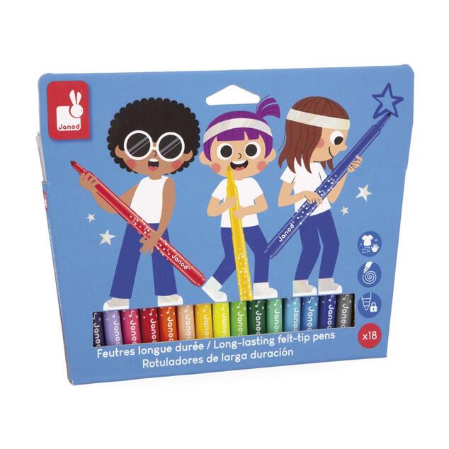 Janod Colorino Detské fixky 18 farieb