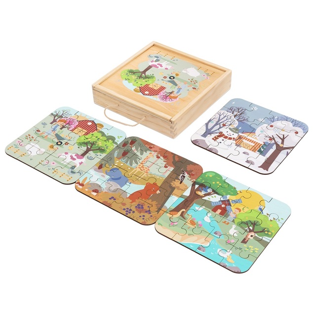 2Kids Toys Puzzle fa dobozban Négy évszak
