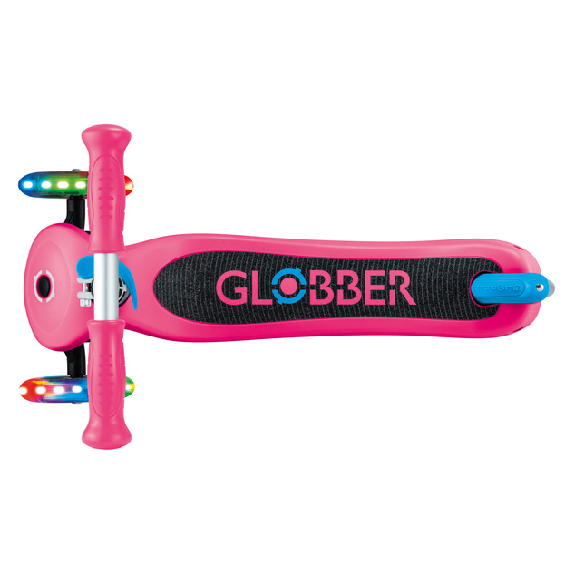 Globber detská trojkolesová kolobežka - Primo Lights V2 - Svietiace Kolieska - Fuchsia