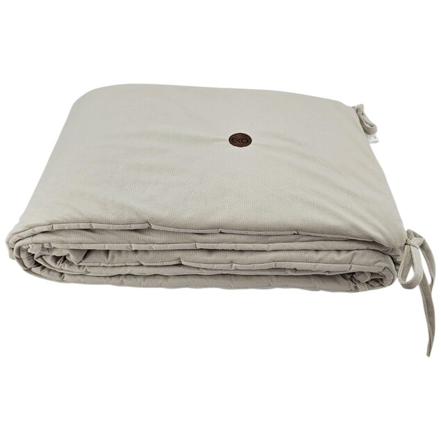 EKO Bettumrandung aus Baumwollsamt Light Beige 180cm