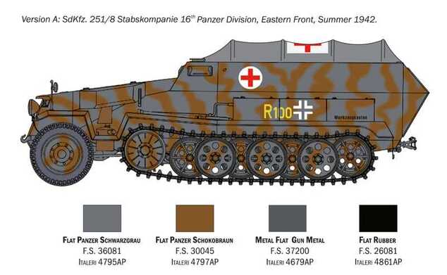 Model Kit military 7077 - Sd.Kfz. 251/8 Ambulance (1:72)