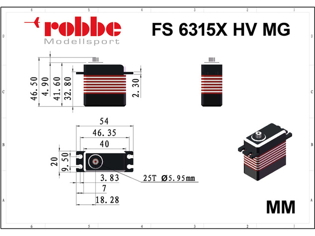 Robbe servo FS 6315X HV 63kg.cm 0.14s/60° MG