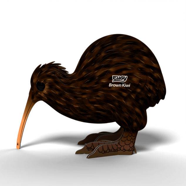 EUGY Kiwi rjavi 3D kartonska sestavljanka