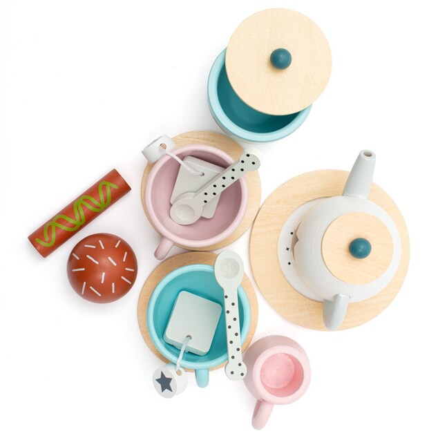 Detská drevená čajová súprava Montessori Baby Mix