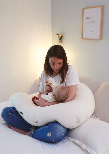 Cuscino gravidanza e allattamento Multirelax 3in1 Ecru, Cotone