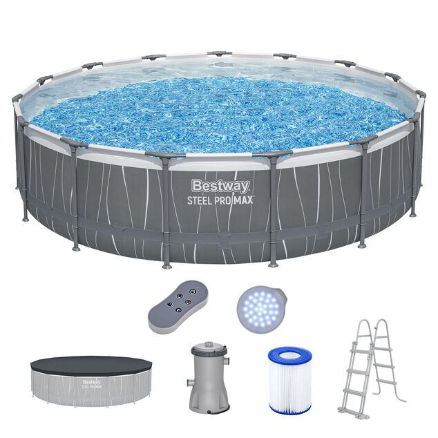 Bestway 561GD Piscine avec Structure Métallique Steel Pro Max, 457x107cm avec accessoires