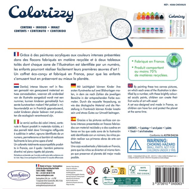 SENTOSPHERE COLORIZZY Maľovanie podľa čísel Kone