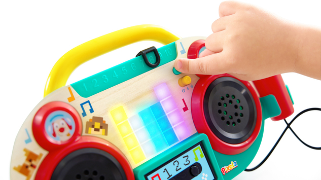 Hape Boombox rádio s mikrofónom Pixelz - so svetelnými a zvukovými efektmi