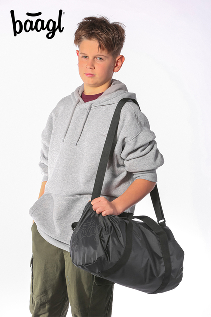 BAAGL Borsa sportiva pieghevole Hoop Uni nera