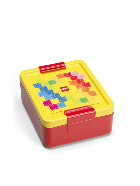 LEGO Brick desiatový set (fľaša a box) - červená/žltá