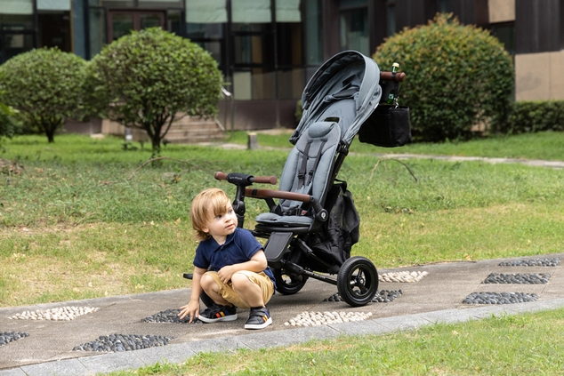 QPLAY Tříkolka Nova Deluxe 5v1 Grey, 10-72 měsíců