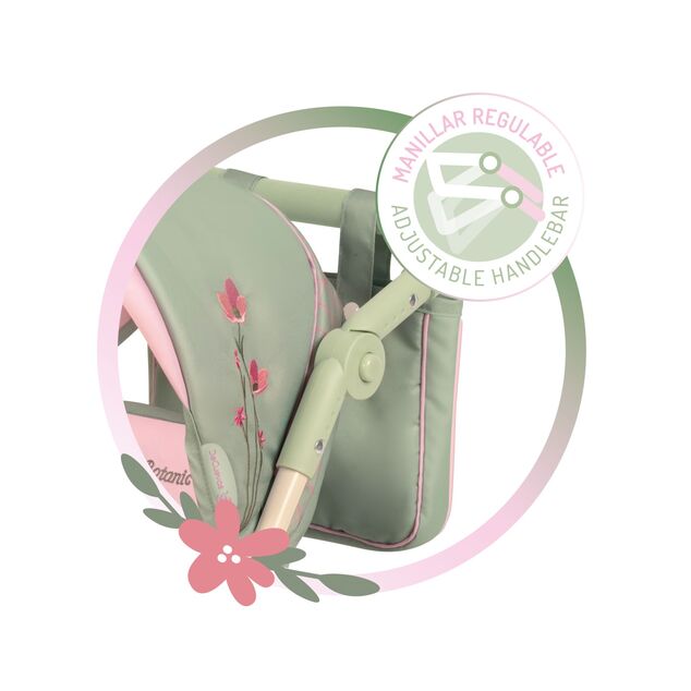 DeCuevas 90368 Passeggino pieghevole per bambole gemelle con borsa Botanic 2026 – 72 cm