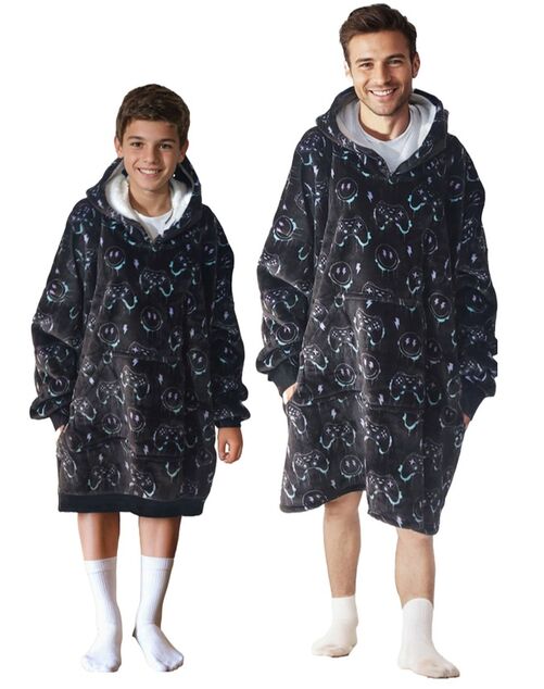 Cozy Noxxiez CH340 PC hráč potlač - hrejivá televízna mikinová deka s kapucňou pre deti 7