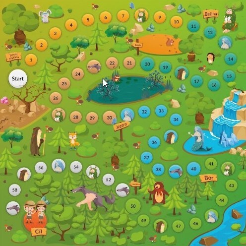 Ortek Masážna ortopedická podložka Puzzle "Mix" 10 prvkov + Hra Lesné dobrodružstvá