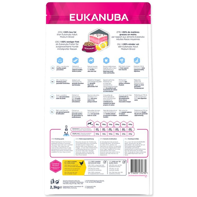 EUK ADULT SMALL &amp; MEDIUM WEIGHT CONTROL 2,3KG
