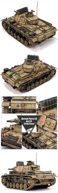 Kit model tanc 13567 - Panzer III Ausf.N. Afrika Korps (1:35)