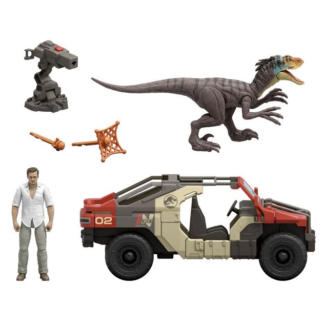 Jurassic World Super auto s vodičom a dinosaurom