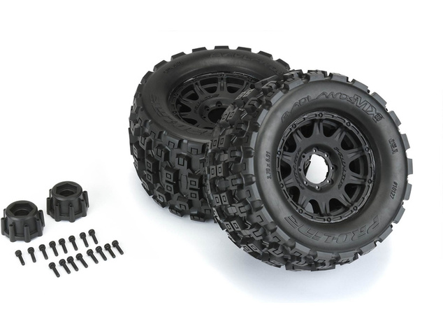 Pro-Line koleso 3.8", pneu Badlands MX38, disk Raid H17 čierny (2)