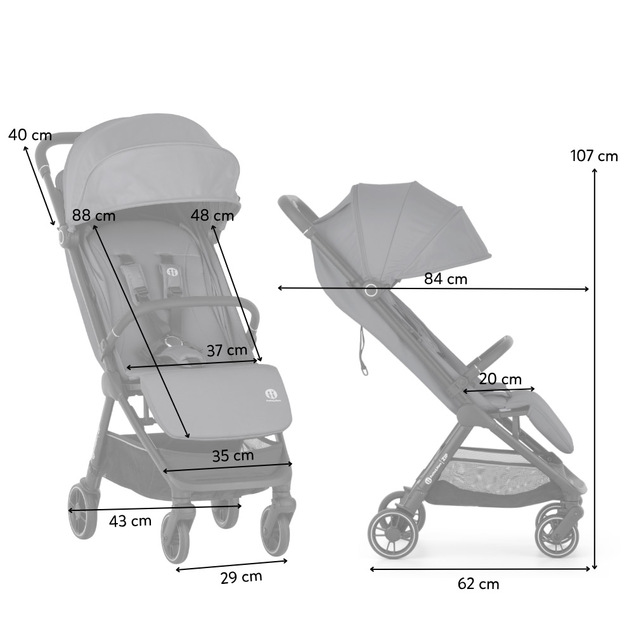 PETITE&amp;MARS Kočík športový Zip Velvet Grey