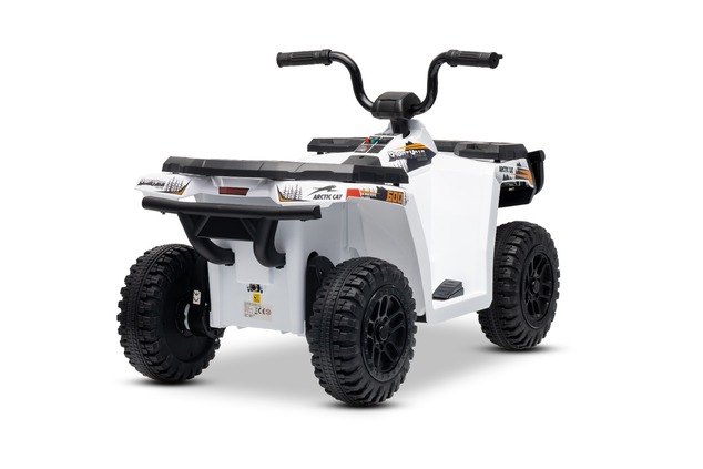 Licencovaná elektrická štvorkolka Arctic Cat 12V so zadným pohonom, biela, LED svetlá, Lít