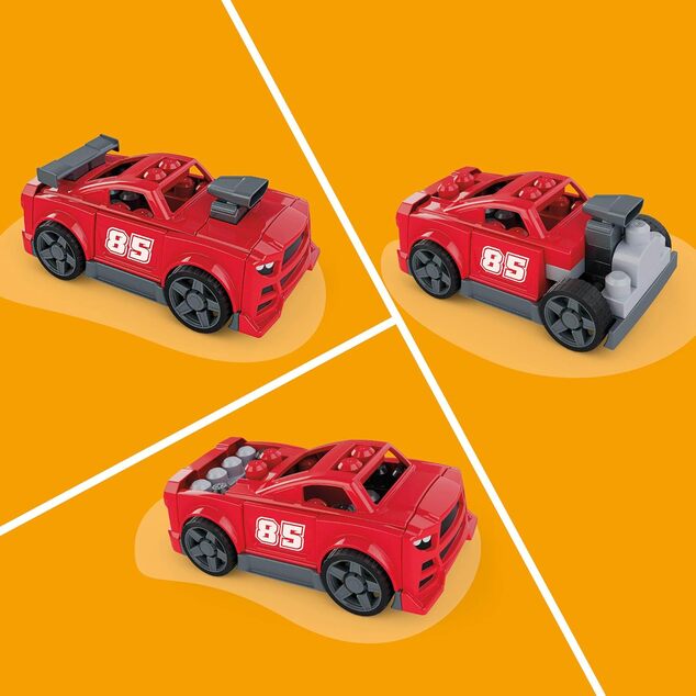 Mattel Mega Bloks Gradbeni komplet dirkalnega avtomobila 3 v 1