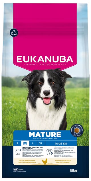 Krmivo EUKANUBA Mature Medium rich in fresh chicken 15 kg