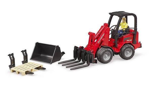 BRUDER 02191 Încărcător compact Schaffer cu figurină si accesorii