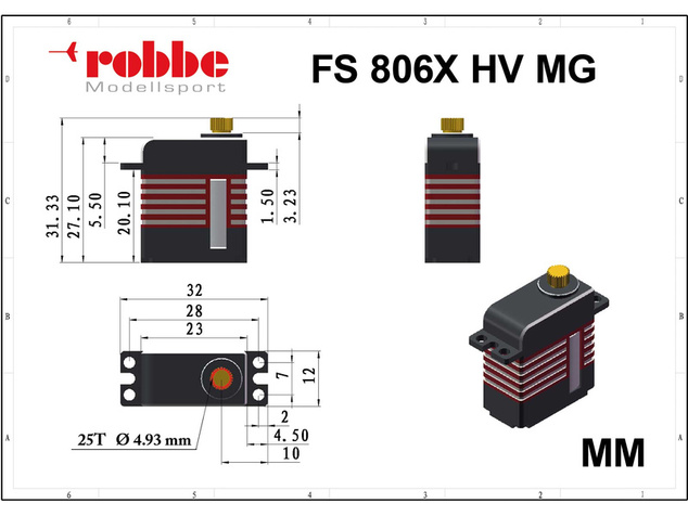 Robbe servo FS 806X HV 7.7kg.cm 0.58s/60° MG