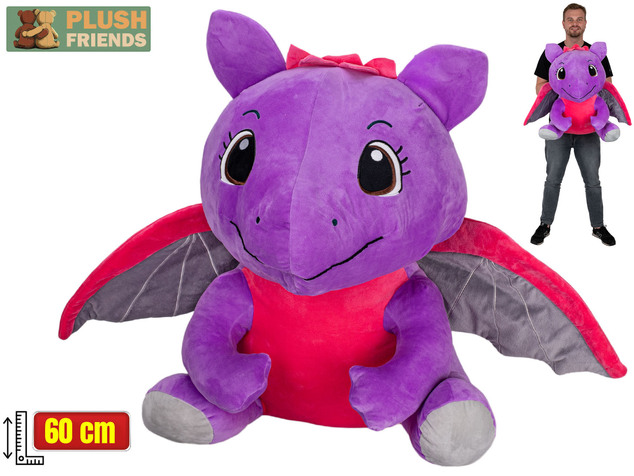 Plush Friends drak fialový plyšový 60cm sediaci 0m+