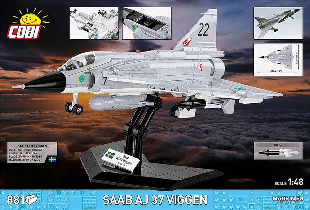 Cobi 5915 Armed Forces SAAB AJ37 VIGGEN, 1:48, 881 k