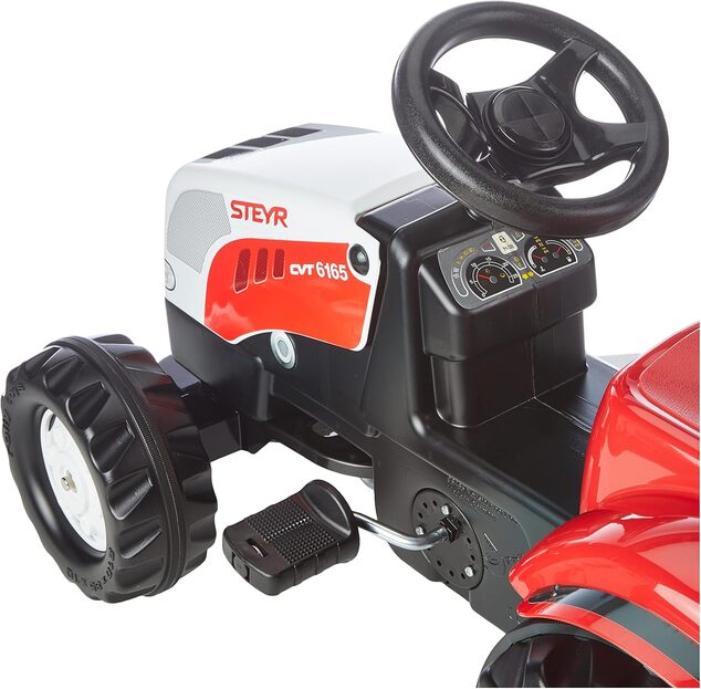 Rollytoys Šliapací traktor Rolly Kid Steyer s vlečkou-červený