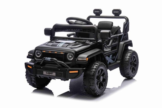 Elektrické autíčko OFFROAD NEW s pohonom zadných kolies, čierne, Lítiová batéria