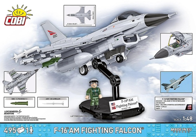 Cobi F-16 Fighting Falcon Norvegian, 500 k, 1 f