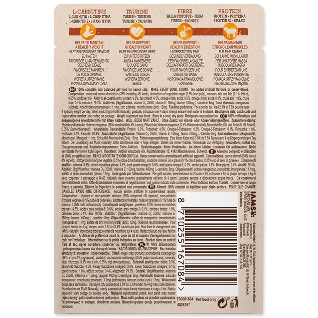 Kapsička IAMS Naturally Senior jahňacie v omáčke 85g